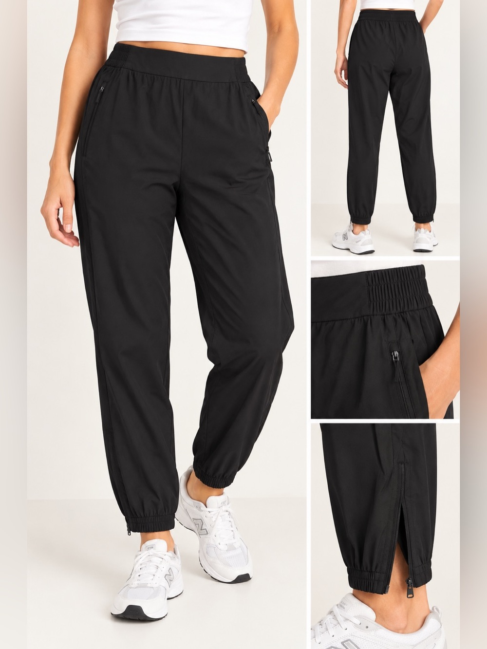 NWT Old Navy StretchTech Joggers Black XXL Tall Zip Ankle Pants